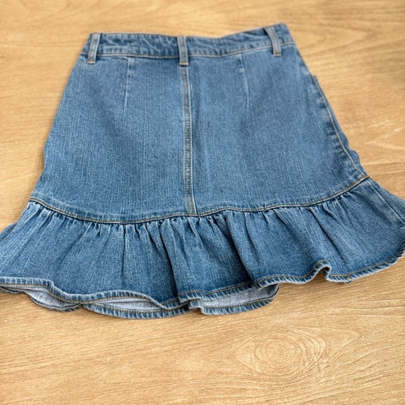 Brandy Melville j galt ruffle denim mini skirt small - Picture 3 of 6
